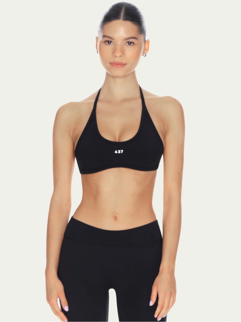 NWT 437 Black Halter Sports Bralette